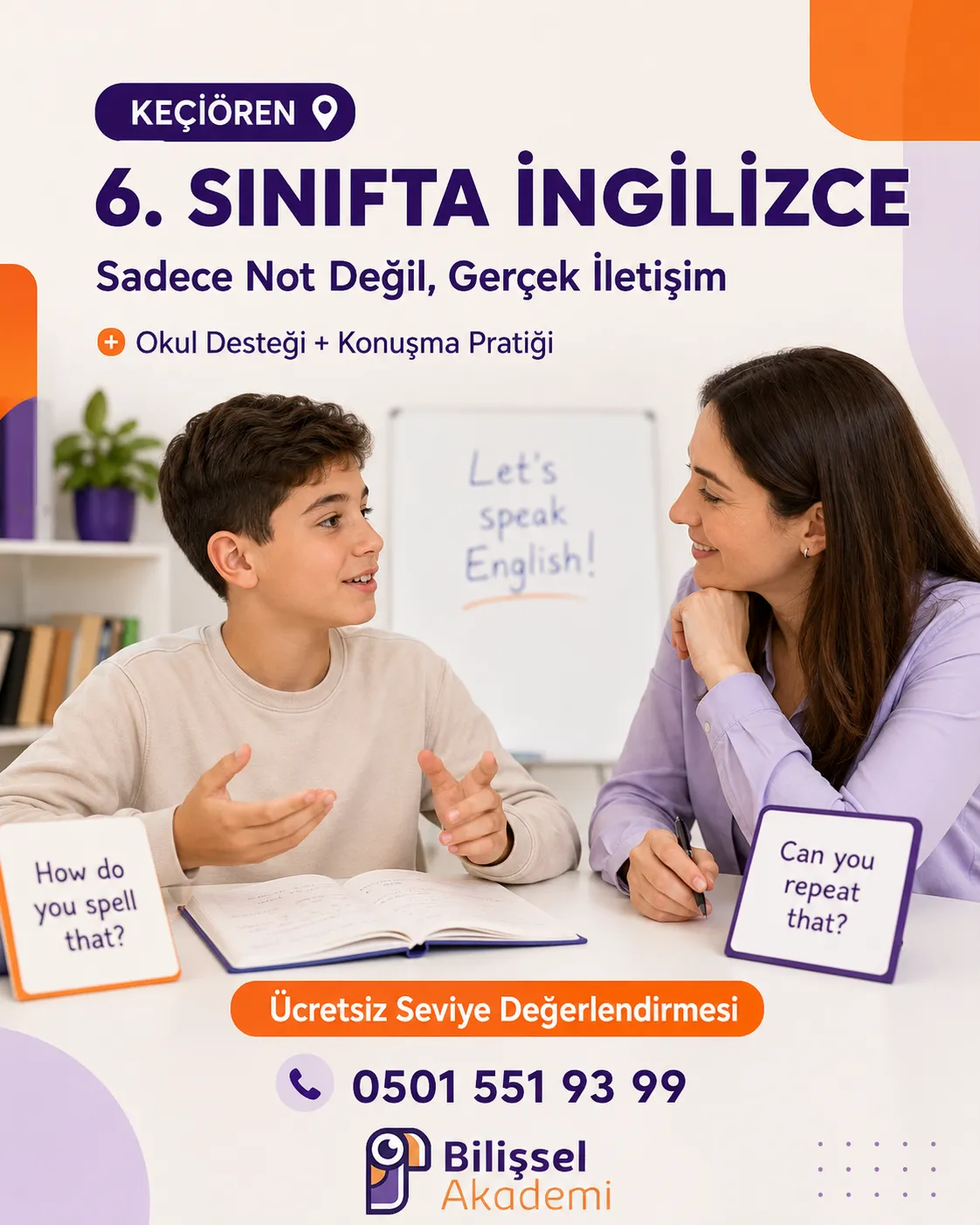 Keçiören 6. Sınıf İngilizce Kursu | Okul Desteği ve Konuşma Eğitimi