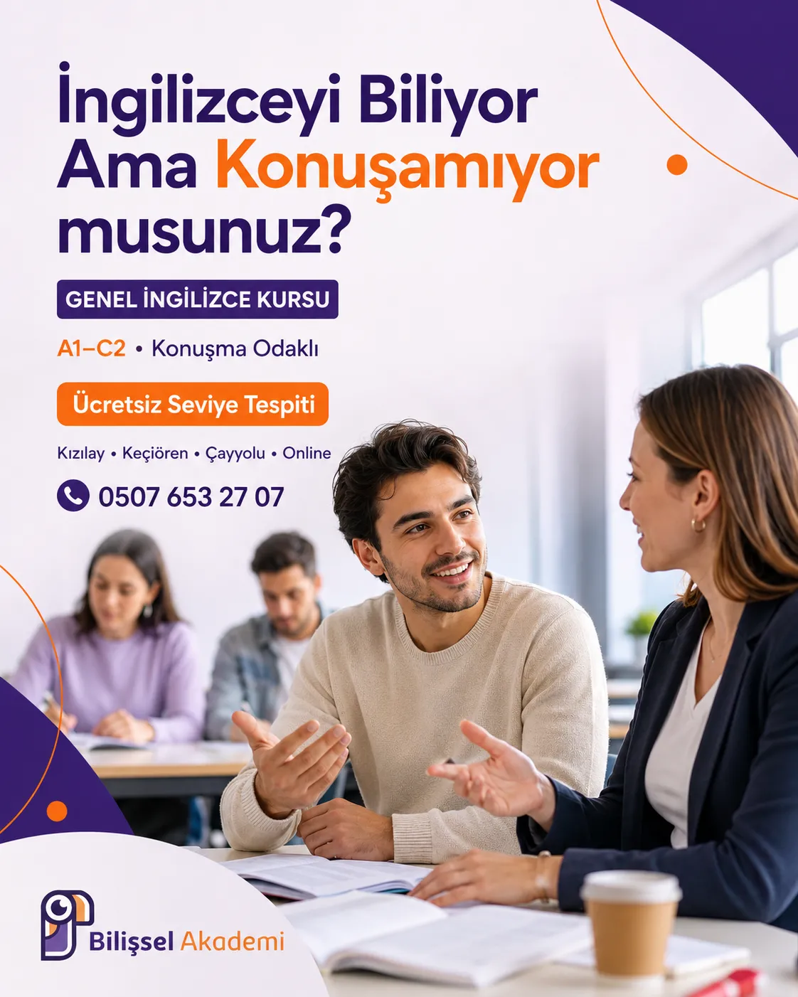 Genel İngilizce Kursu Ankara | A1–C2 Konuşma Odaklı Eğitim
