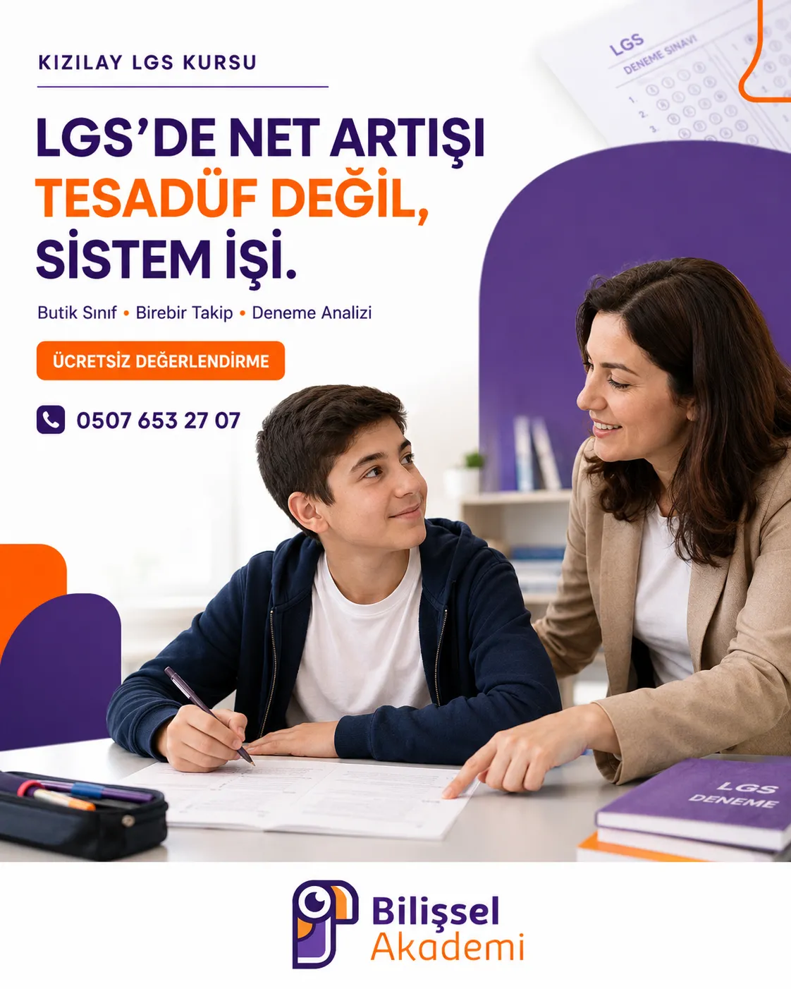 Kızılay LGS Kursu: Butik Eğitim, Bireysel Takip ve Deneme Analizi